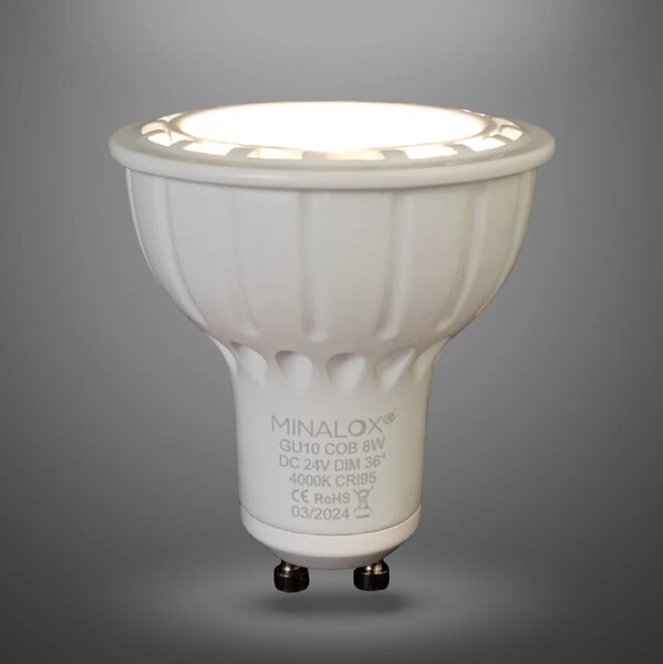 LED žárovka Minalox GU10, 8W, 24V, 4000K, 36° Barva: Bílá