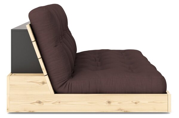 Tmavě hnědá rozkládací pohovka 196 cm Base – Karup Design