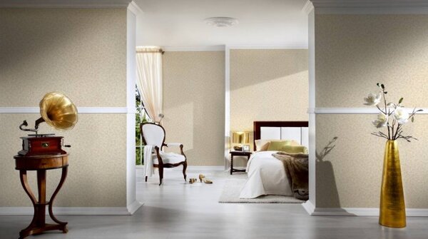 A.S. Création | Vliesová tapeta na zeď Versace 34902-4 | 0,70 x 10,05 m | metalická, krémová, béžová