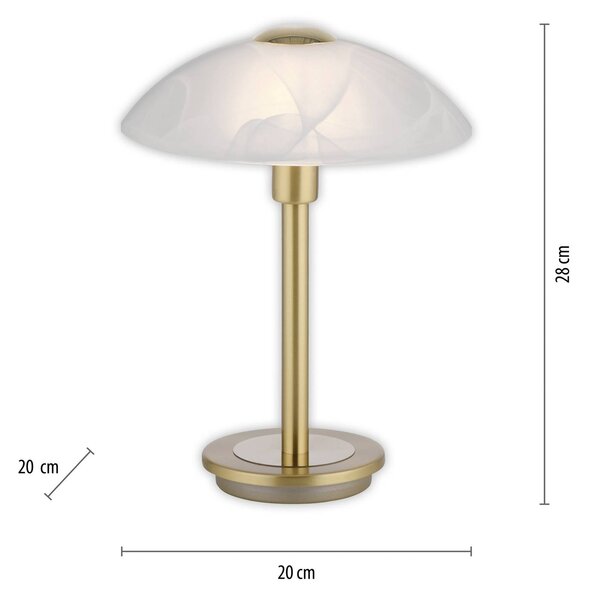 Paul Neuhaus Enova stolní lampa, matná mosaz, stmívatelný, Mosaz / zlato, Obývací pokoj / jídelna, kov