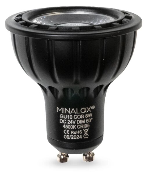 LED žárovka Minalox GU10, 8W, 24V, 4000K, 60° Barva: Černá