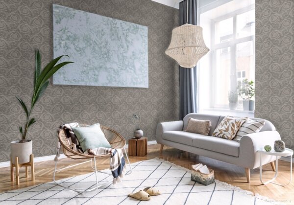 A.S. Création | Vliesová tapeta na zeď Versace 93583-6 | 0,70 x 10,05 m | šedá, metalická