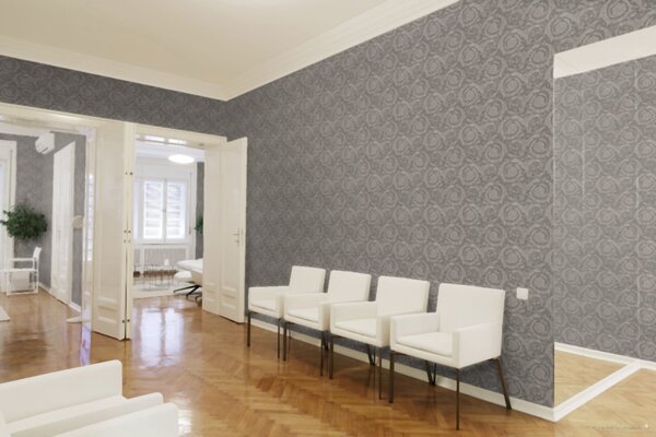 A.S. Création | Vliesová tapeta na zeď Versace 93583-6 | 0,70 x 10,05 m | šedá, metalická