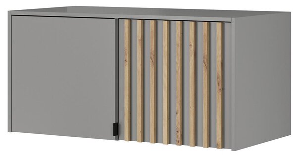 Šatní skříň NELLY 2D bez zrcadla + nástavec | 105 cm | šedá