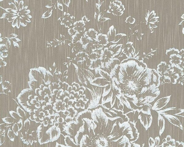 A.S. Création | Vliesová tapeta na zeď Metallic Silk 30657-4 | 0,53 x 10,05 m | šedá, stříbrná