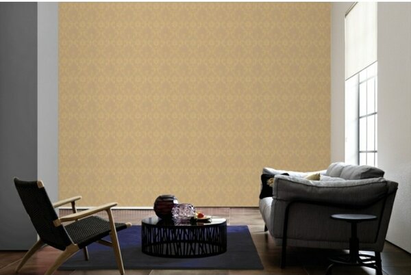 A.S. Création | Vliesová tapeta na zeď Metallic Silk 30658-4 | 0,53 x 10,05 m | žlutá, zlatá