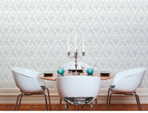 A.S. Création | Vliesová tapeta na zeď Metallic Silk 30659-1 | 0,53 x 10,05 m | bílá, stříbrná