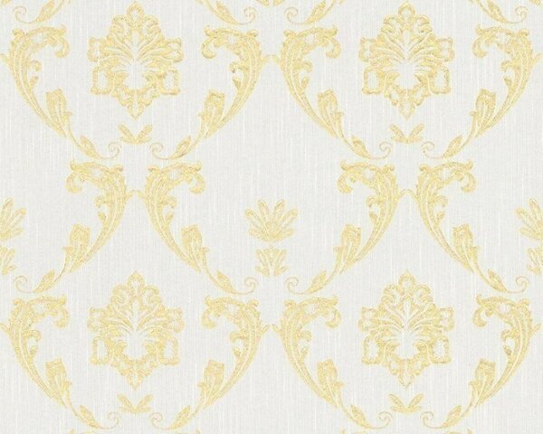 A.S. Création | Vliesová tapeta na zeď Metallic Silk 30658-1 | 0,53 x 10,05 m | bílá, zlatá