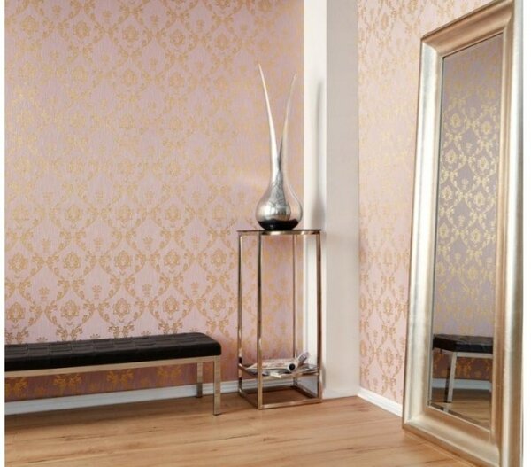 A.S. Création | Vliesová tapeta na zeď Metallic Silk 30658-5 | 0,53 x 10,05 m | růžová, zlatá