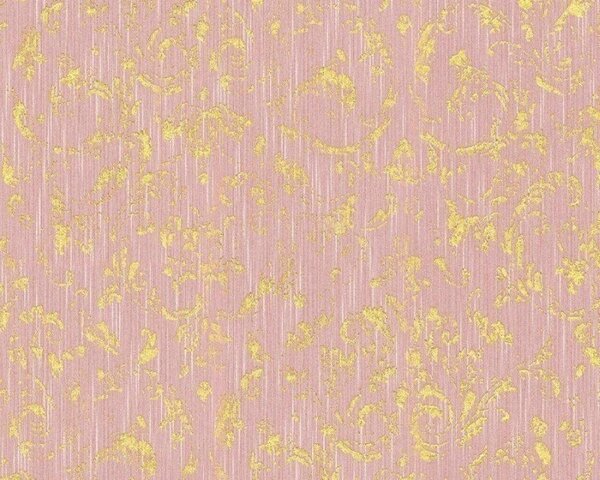 A.S. Création | Vliesová tapeta na zeď Metallic Silk 30660-4 | 0,53 x 10,05 m | růžová, zlatá
