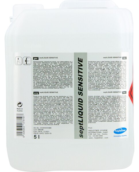 Hagleitner septLIQUID SENSITIVE 5 lt dezinfekce rukou