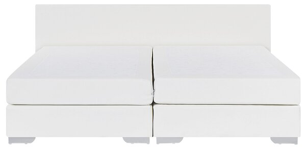 Kontinentální postel Umělá kůže PRESIDENT 180 x 200 cm Bílá