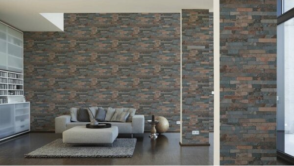 A.S. Création | Vliesová tapeta na zeď Best of Wood & Stone 35582-3 | 0,53 x 10,05 m | černá, hnědá, šedá
