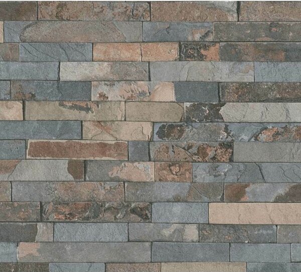 A.S. Création | Vliesová tapeta na zeď Best of Wood & Stone 35582-3 | 0,53 x 10,05 m | černá, hnědá, šedá