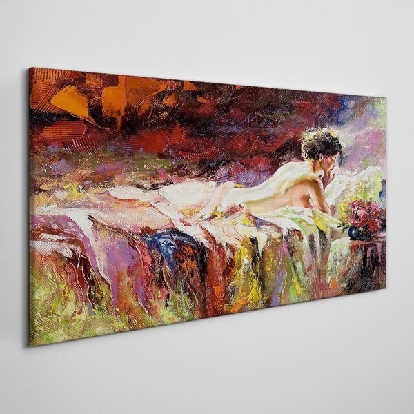 Obraz na plátně Obraz na plátně Ženská postel květin