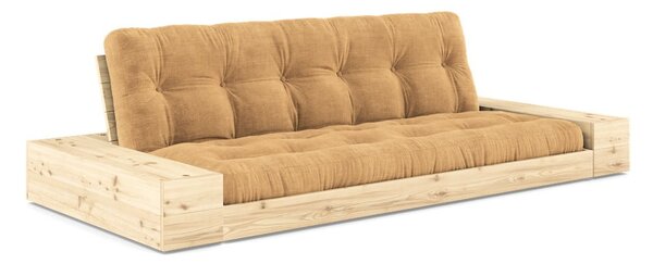 Manšestrová rozkládací pohovka ve světle hnědo-hořčicové barvě 244 cm Base – Karup Design