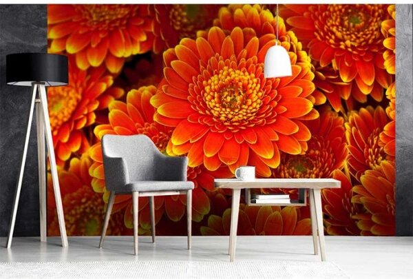 DIMEX | Vliesové fototapety na zeď Gerbera MS-5-0131 | 375 x 250 cm| červená, žlutá