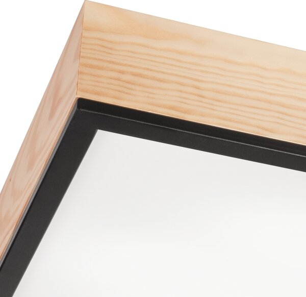 Stropní svítidlo NATURAL SQUARE 4xE27/15W/230V 48x48 cm borovice/černá