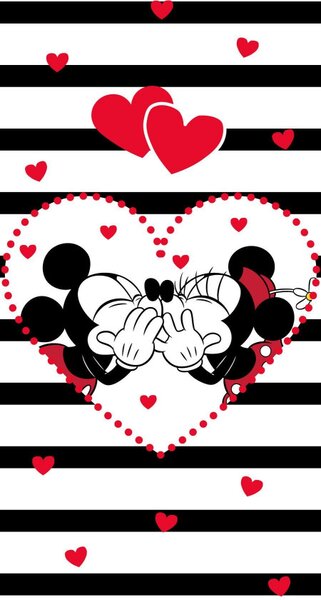 Vesna | Dětská osuška Mickey a Minnie Stripes 70x140 cm