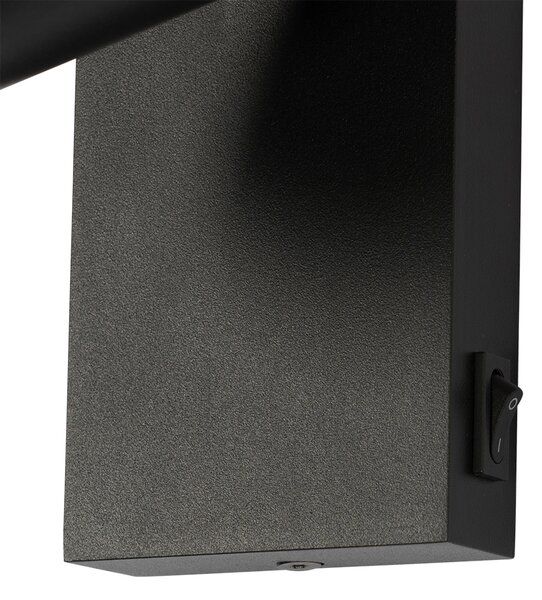 Chytrá nástěnná lampa černá nastavitelná s vypínačem vč. Wifi GU10 50mm - Jeana Luxe