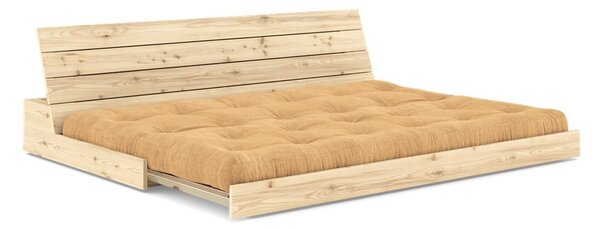 Manšestrová rozkládací pohovka ve světle hnědo-hořčicové barvě 196 cm Base – Karup Design