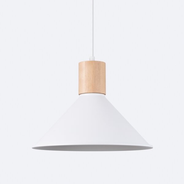 Sollux SL.1319 - Lustr na lanku JAGA 1xE27/15W/230V pr. 30 cm bílá
