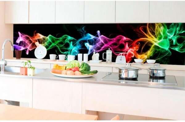 DIMEX | Fototapeta do kuchyně Černý kouř KI-350-081 | 350 x 60 cm | vícebarevná, černá