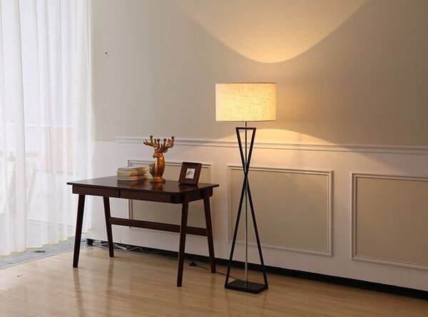 Abigali Sand Glass stojací lampa 1x40 W bílá-černá FSG-W-E27