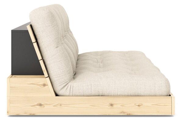 Šedo-béžová lněná rozkládací pohovka 196 cm Base – Karup Design