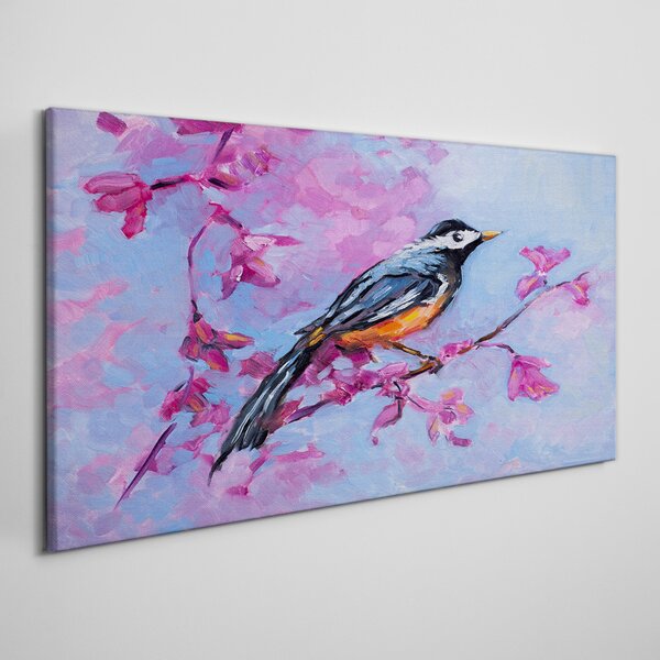 Obraz na plátně Obraz na plátně větev květiny zvířecí pták