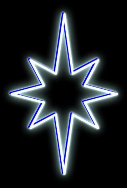 DecoLED LED světelná hvězda, závěsná, 35x50cm, ledově bílá