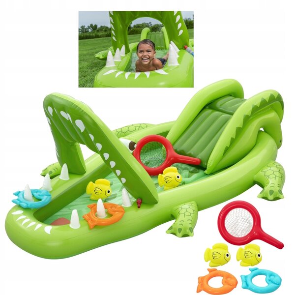 Bestway Vodní dětské hřiště KROKODÝL 234x163x87cm + skluzavka a přísl. 53169