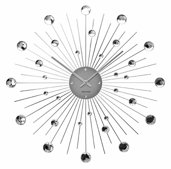KARLSSON Nástěnné hodiny Sunburst velké krystaly ∅ 50 cm