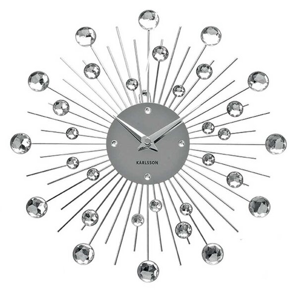 KARLSSON Nástěnné hodiny Sunburst střední krystaly ∅ 30 cm