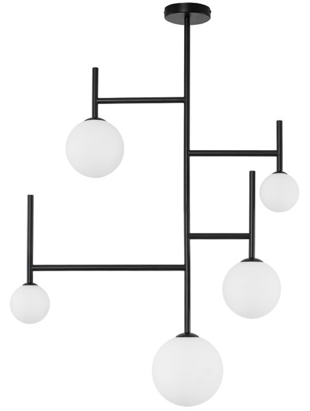Opálově bílé skleněné závěsné světlo Nova Luce Licato 73 cm