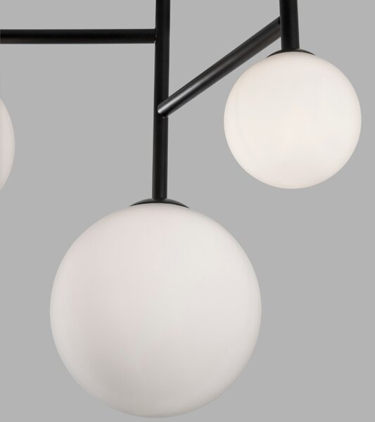 Opálově bílé skleněné závěsné světlo Nova Luce Licato 49 cm