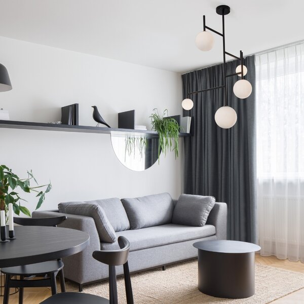 Opálově bílé skleněné závěsné světlo Nova Luce Licato 73 cm