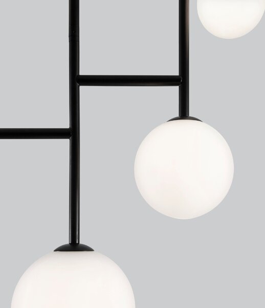 Opálově bílé skleněné závěsné světlo Nova Luce Licato 73 cm