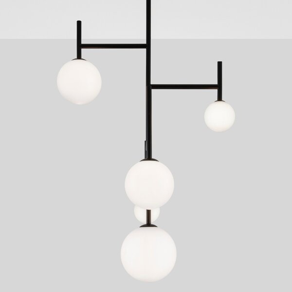 Opálově bílé skleněné závěsné světlo Nova Luce Licato 73 cm