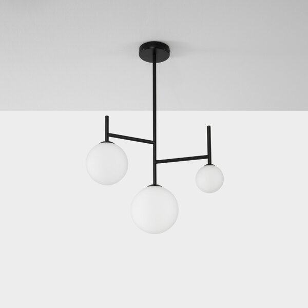Opálově bílé skleněné závěsné světlo Nova Luce Licato 49 cm