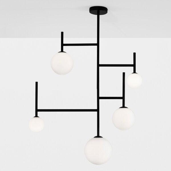Opálově bílé skleněné závěsné světlo Nova Luce Licato 73 cm