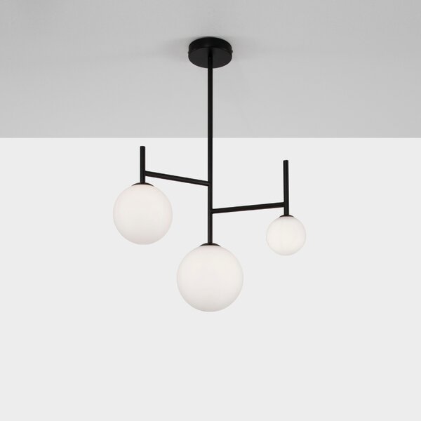 Opálově bílé skleněné závěsné světlo Nova Luce Licato 49 cm