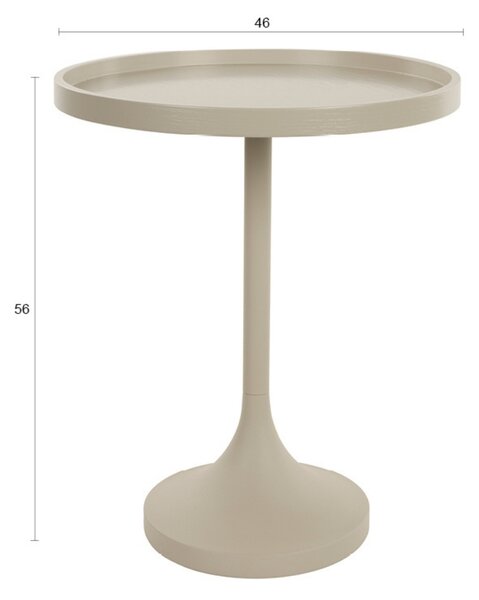 Zuiver Béžový lakovaný odkládací stolek JASON 46 cm