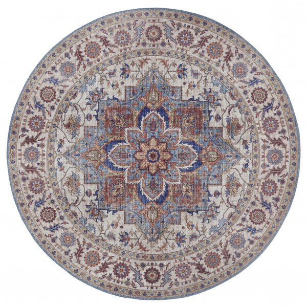 Hans Home | Kusový koberec Asmar 104002 Cyan/Blue kruh