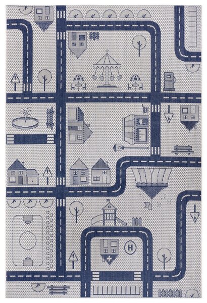 Hans Home | Dětský kusový koberec Flatweave Kids Rugs 104876 Cream/Blue - 80x150