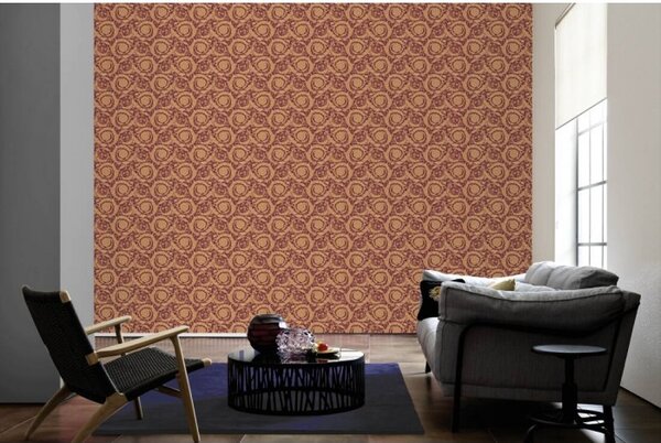 A.S. Création | Vliesová tapeta na zeď Versace 36692-7 | 0,70 x 10,05 m | červená, béžová, hnědá
