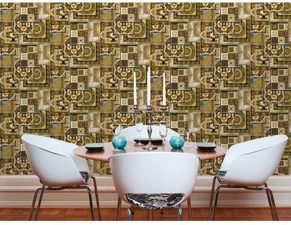 A.S. Création | Vliesová tapeta na zeď Versace 37048-3 | 0,70 x 10,05 m | černá, bílá, zlatá, šedá