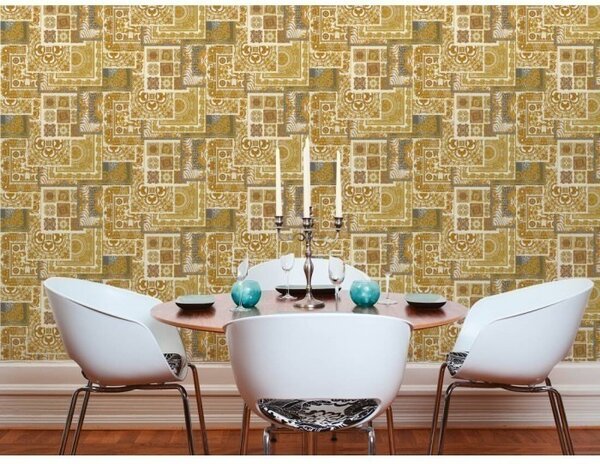 A.S. Création | Vliesová tapeta na zeď Versace 37048-4 | 0,70 x 10,05 m | bílá, krémová, zlatá, šedá, černá, hnědá