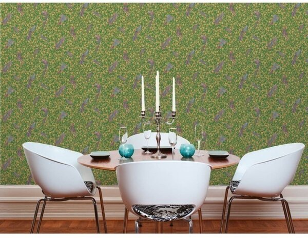 A.S. Création | Vliesová tapeta na zeď Versace 37053-3 | 0,70 x 10,05 m | zelená, žlutá, hnědá