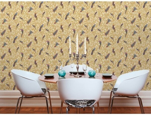 A.S. Création | Vliesová tapeta na zeď Versace 37053-2 | 0,70 x 10,05 m | žlutá, hnědá, krémová